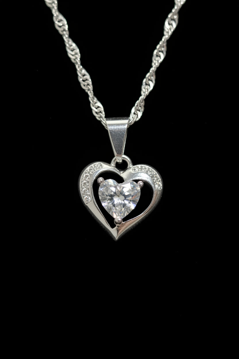 Collar corazon diamante